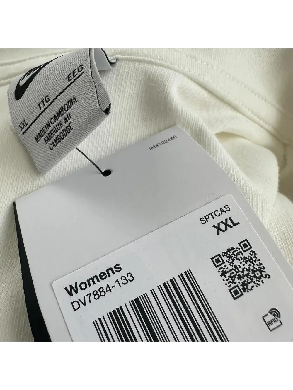 Nike Sportswear Essential Women's Short-Sleeve Polo Top Sail/Black NWT XXL